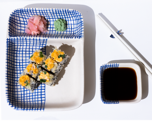 Neel- Sushi/ Chip and Dip Set with Chopstick Holder